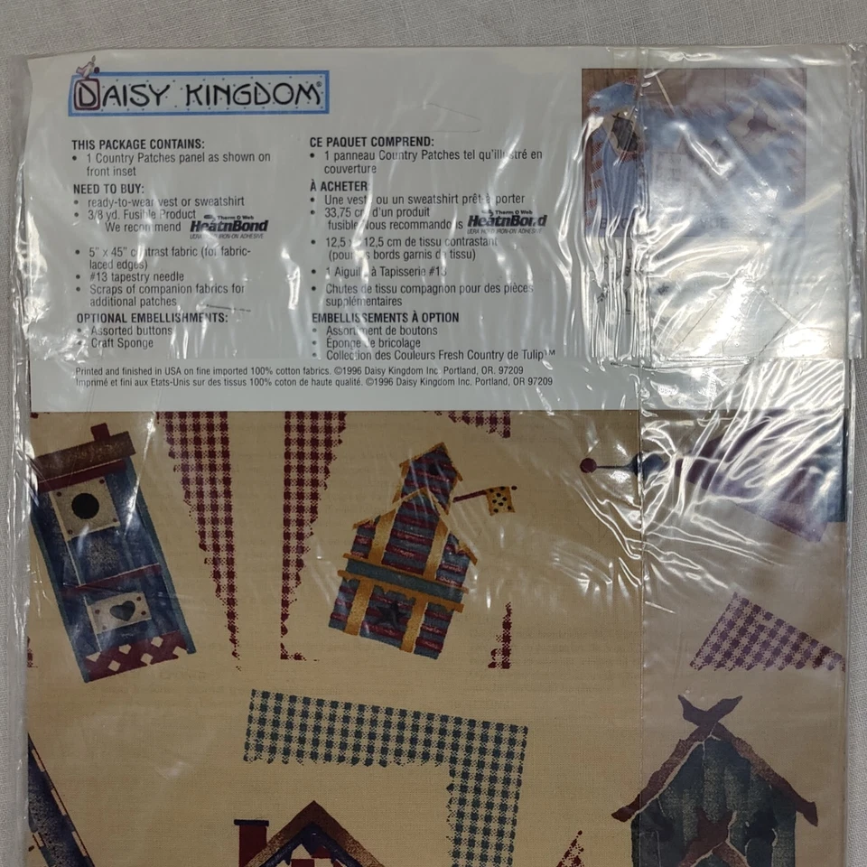 NUEVO 1996 Vintage Daisy Kingdom Country Parches Hierro Sobre Patrones de Pájaros Patrones Foto 4 de 4