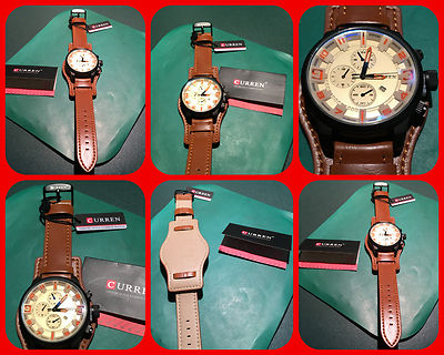 UNISEX ARMBANDUHR NEU ANALOG ZIFFERBLATT LEDERBAND