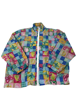 Vintage Obst bedruckte Jacke Größe Medium