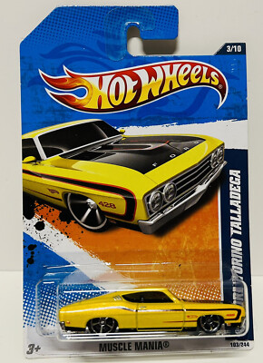 HOT WHEELS VHTF 2011 MUSCLE MANIA SERIES 69 FORD TORINO TALLADEGA WALMART COLOR