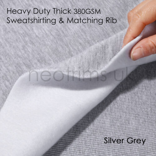 Sweatshirt Fabric Heavy Brushed Jumbo Fleece Cotton French Terry Matching Rib - Picture 54 of 77