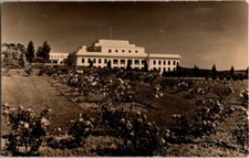 RPPC Postcard Parliment House Rose Garden Canberra Australia R.C. Strangman B-22