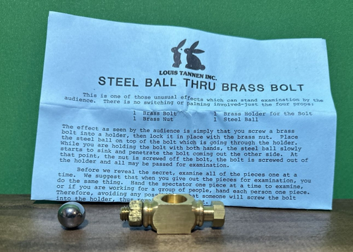 Classic Magic Trick Steel Ball Through Brass Bolt Ball Visibly Melts Thru Bolt - Picture 5 of 6