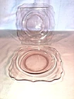 2 Pink Depression Glass Salad Plates - 8 inches
