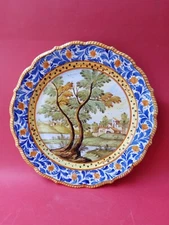 Plate, ceramic castles, 1920, diameter cm32.