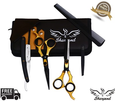 Barber Stainless Steel Best Mustache Beard Scissors Finger Rest Beard Trimming 