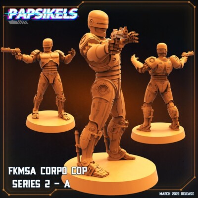 FKMSA Corpo Cop Male Shooting Robocop 32mm Papsikels 8K 3D Print