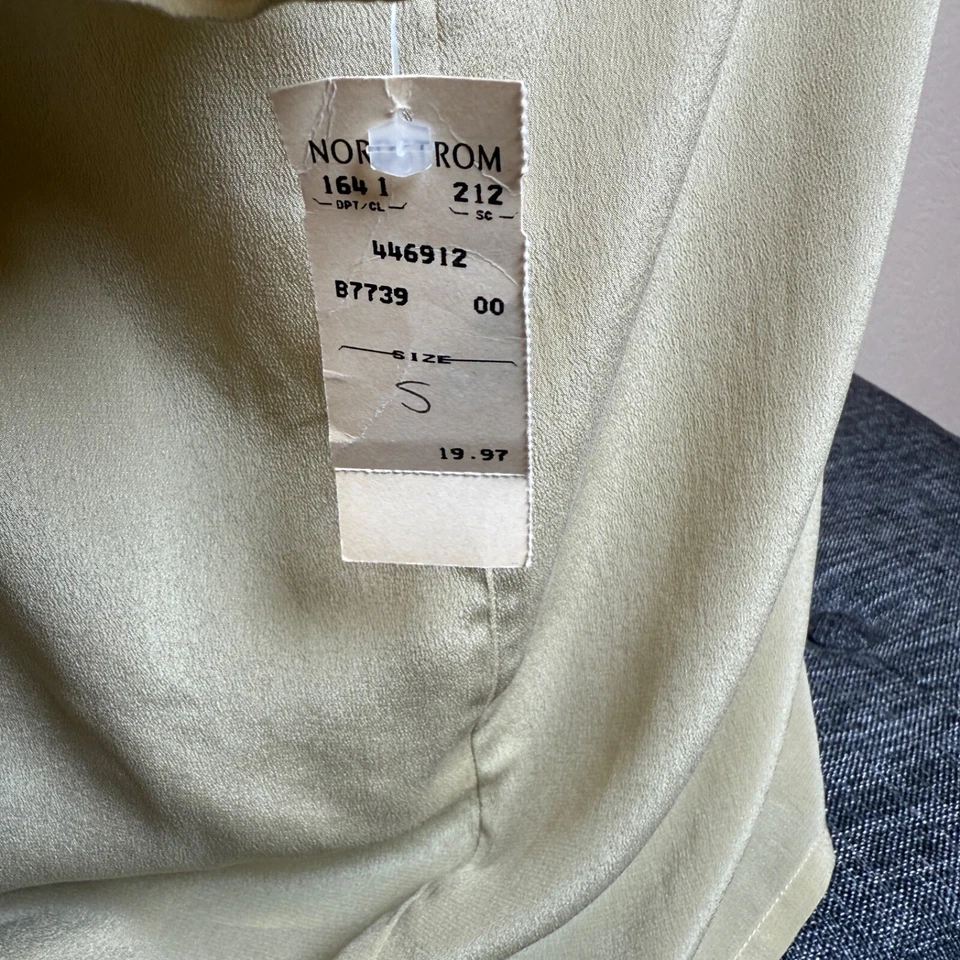 Blusa vintage Bethany 100 % seda - Nueva con etiquetas - Talla pequeña - Oro claro/champán Foto 4 de 4