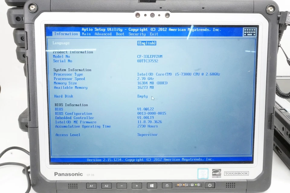 Panasonic Toughbook CF-33 i5-7300U 2.6GHz 16GB Touch Screen No SSD Or OS - Image 3 of 4
