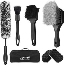 7Pcs Car Wheel Brush kit, Tire Brush, Wheel Cleaner Brush, Soft-bristled Rim Cle