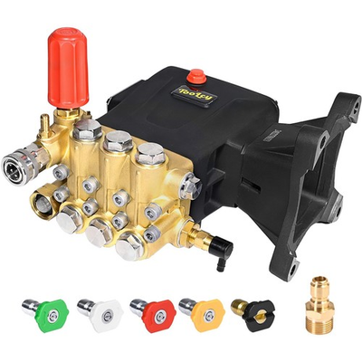 #ad Pressure Washer Pump 3600 4400 PSI Max 4.4 GPM 1 Inch Shaft Horizontal Tripl... $328.91