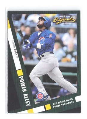 2002 Donruss Originals Sammy Sosa #/1500 Power Alley SP PA-2 Chicago Cubs