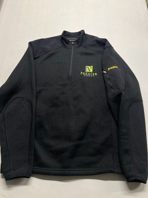Klim 1/4 Zip Jacket Black Premium Homes Fleece Elbow Patch Mens Sz Large 23x28