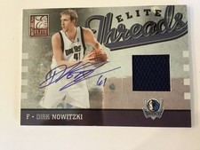 2009 Donruss Elite Threads Dirk Nowitzki 04/25 Game Worn Jersey Autograph