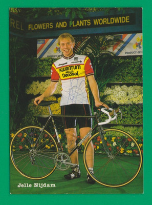 CYCLING cycling card JELLE NIDJAM team KWANTUM Decosol 1985 Signed