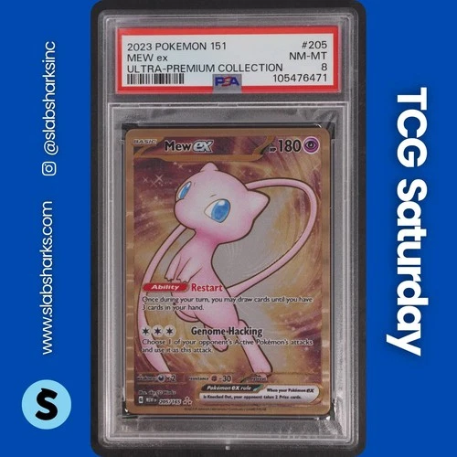 2023 POKEMON SV 151 UPC PROMO #205/165 MEW EX METAL CARD PSA 8