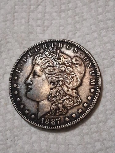 1887 Morgan Silver Dollar In EF To AU Condition In My Opinion. #425