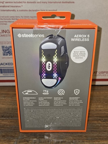 New & Sealed! SteelSeries Aerox 5 Wireless Ultralight Gaming Mouse Black (62406) - Picture 4 of 5