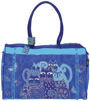 Laurel Burch Travel Bag 21''X9''X14''-Indigo Cats - LB414