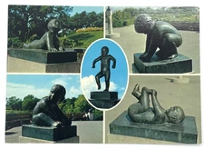 Vigeland Sculpture Park Oslo Norway Postcard Frogner Statues A-185 Normann