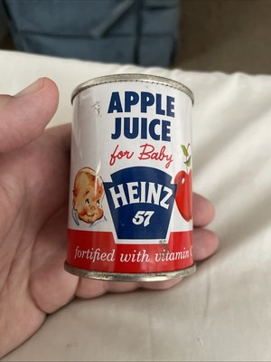 Heinz 57 Apple Juice for Baby, 4 1/4 oz. empty can, ca. 1960 No Top