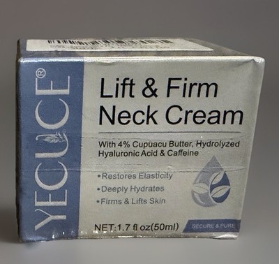 YECUCE Lift & Firm Neck Cream 1.7oz Cupuacu Butter Hyaluronic Acid Caffeine NEW