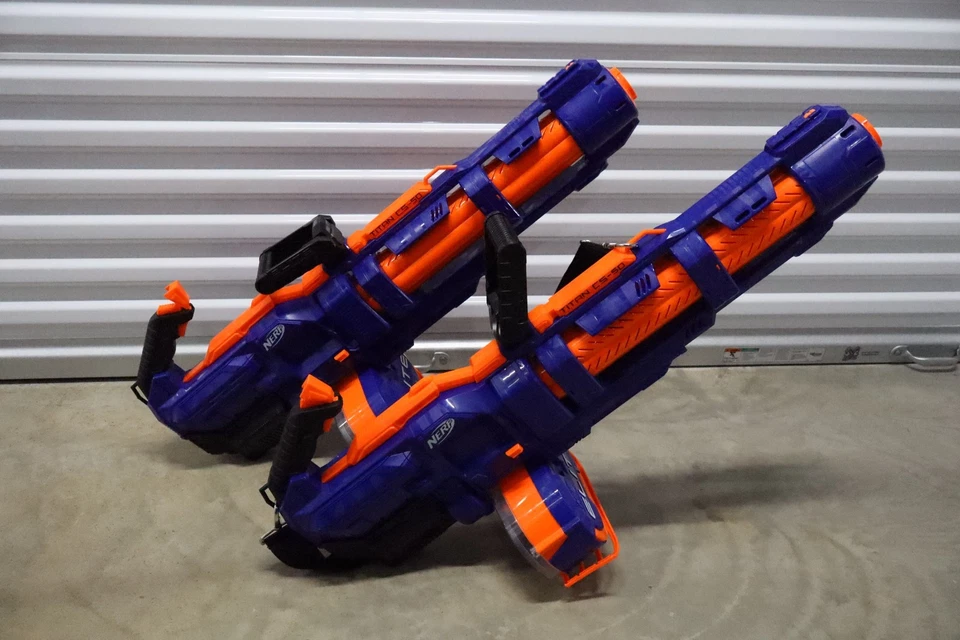 Lote de 2 Blasters Gatling Motorizados Nerf Elite Titan CS-50 - Probados y Funcionando Foto 2 de 4