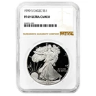1990-S $1 1-oz Proof American Silver Eagle NGC PF69UC Brown Label