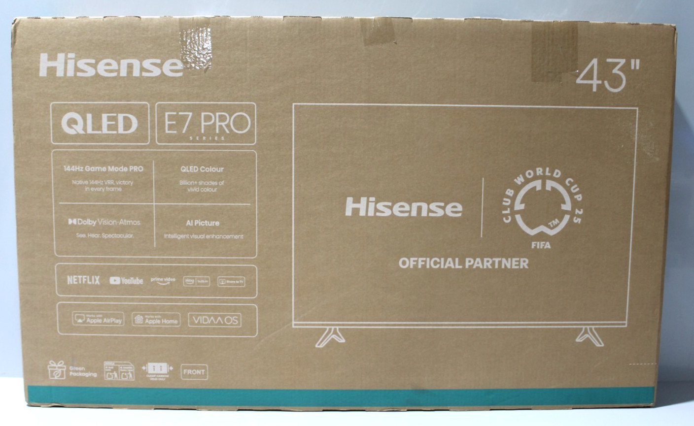 Hisense 50E7Q PRO Fernseher 43 Zoll Smart TV 4K QLED 144Hz Game Mode Pro Schwarz