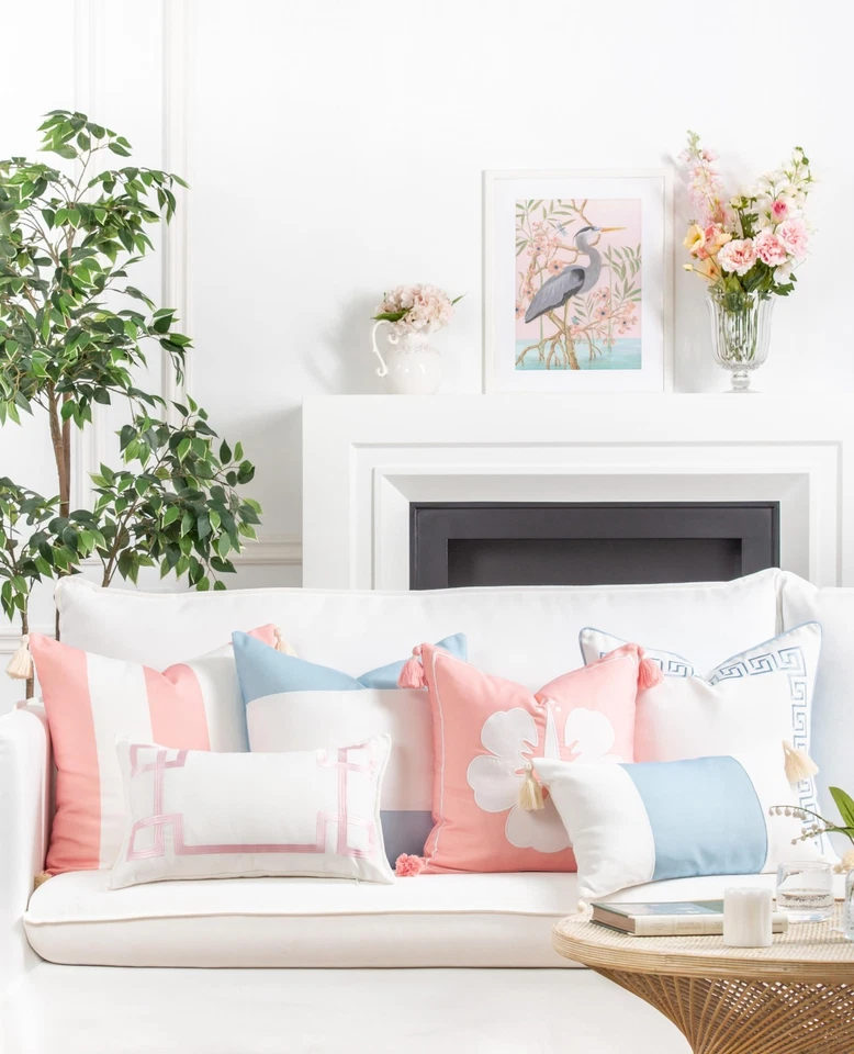 Funda de almohada para patio costero interior exterior solamente, repelente al agua 20"x20"... Foto 3 de 4