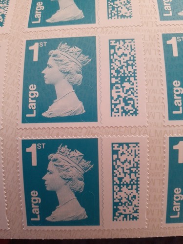 Large 1st Class. Blue. Machin X 50 Sheet Decorative Purposes Only Self Adhesive - Picture 3 of 3