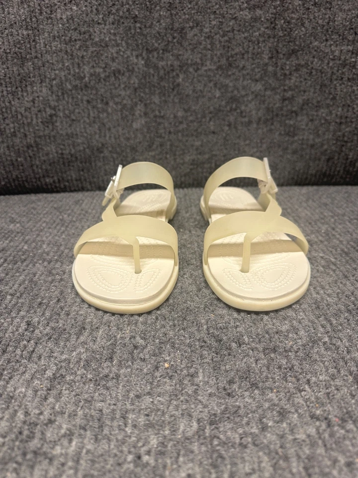 Crocs женские тулум 8 белые прозрачные без шнуровки на носке полупрозрачные комфортные горки - Изображение 3 из 4