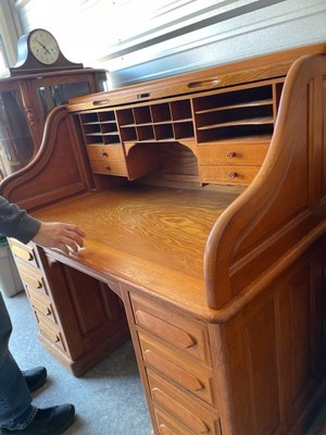 Vintage Oak Crest Roll Top Desk | eBay
