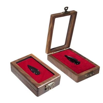 #ad Arrowhead Display Case Shadow Box Handmade Wood Native American Holder $37.95