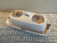 Tienshan Purrfect Friends Cats Kittens Butter Dish Vtg 1980s Serve Ware 8.5”