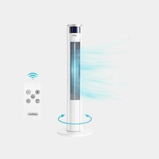 VonHaus 35" Tower Fan White Remote Control Oscillating Timer 60W 2500492