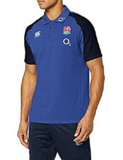 Image of ENGLAND Mens Blue Canterbury VapoDri Rugby Polo Shirt Small BNWT