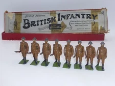 Pre War Lead Britains British Infantry in Gas Masks Set 258