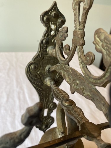 Antique Bell Brass Wall Mount Cherub Angel Vocem Meam Audit Oui Meam Monastery - Picture 21 of 21