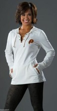 Couture NFL Womens Washington Redskins Game-On Cream Pullover Hoodie NWT XS, S