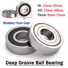 Deep Groove Ball Bearing Rubber/Iron Seal Hight-speed Roller Bearings ID 10-40mm