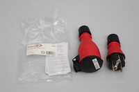 Redstar24 Schutzkontakt Stecker & Kupplung Set Gummi Schuko Stecker Dose IP54