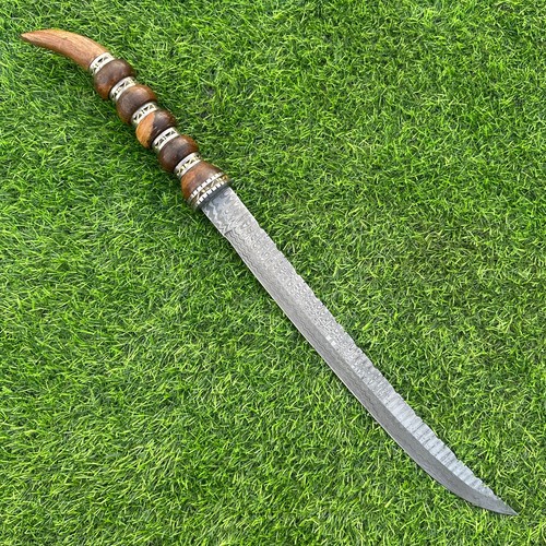 Beautiful Custom Made Damascus Steel Sword w/Sheath Collectible Battle Ready, 63