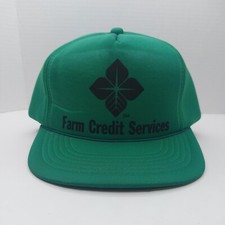 Vtg Farm Credit Services Roped Snap back Trucker Hat All Foam Cap