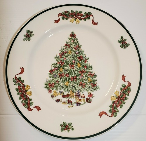 Victorian Christmas Johnson Bros 10 1/4" Plate Made in England 1992 Tree Holly - 第 1/6 張圖片