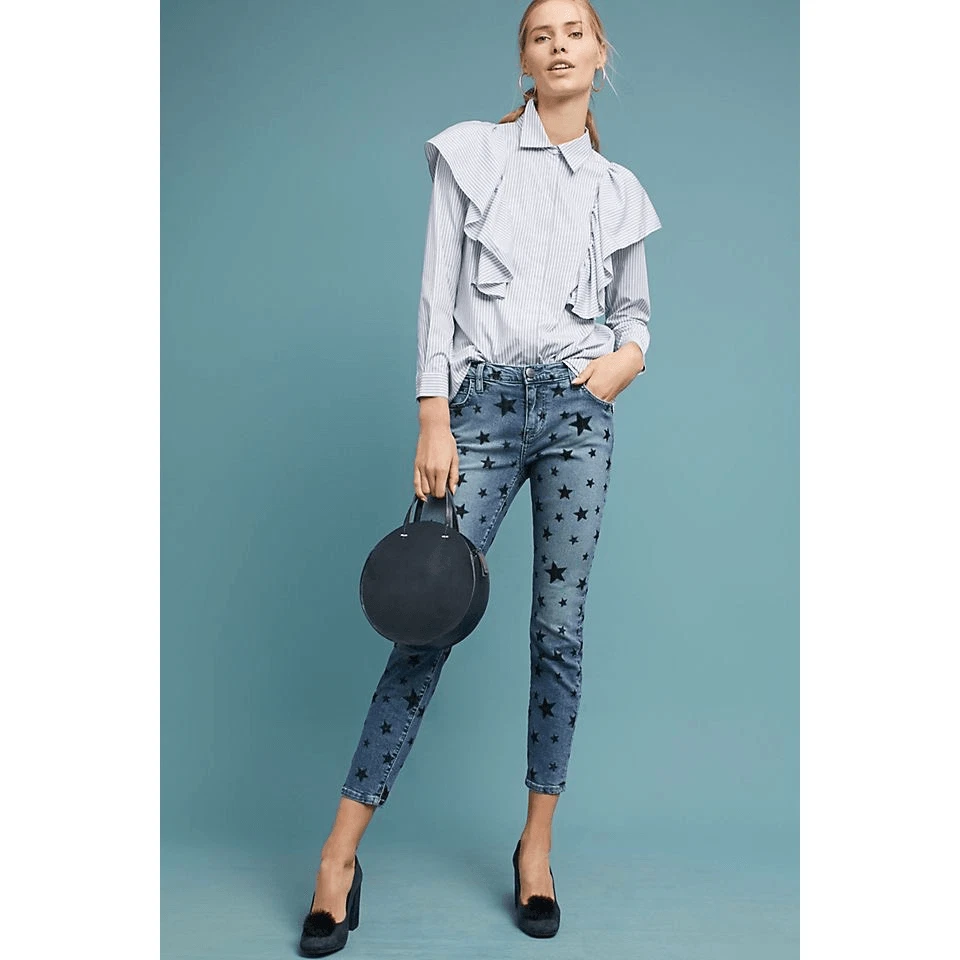 Current Elliott The Stiletto Star Jeans in Flocked Star Size 27