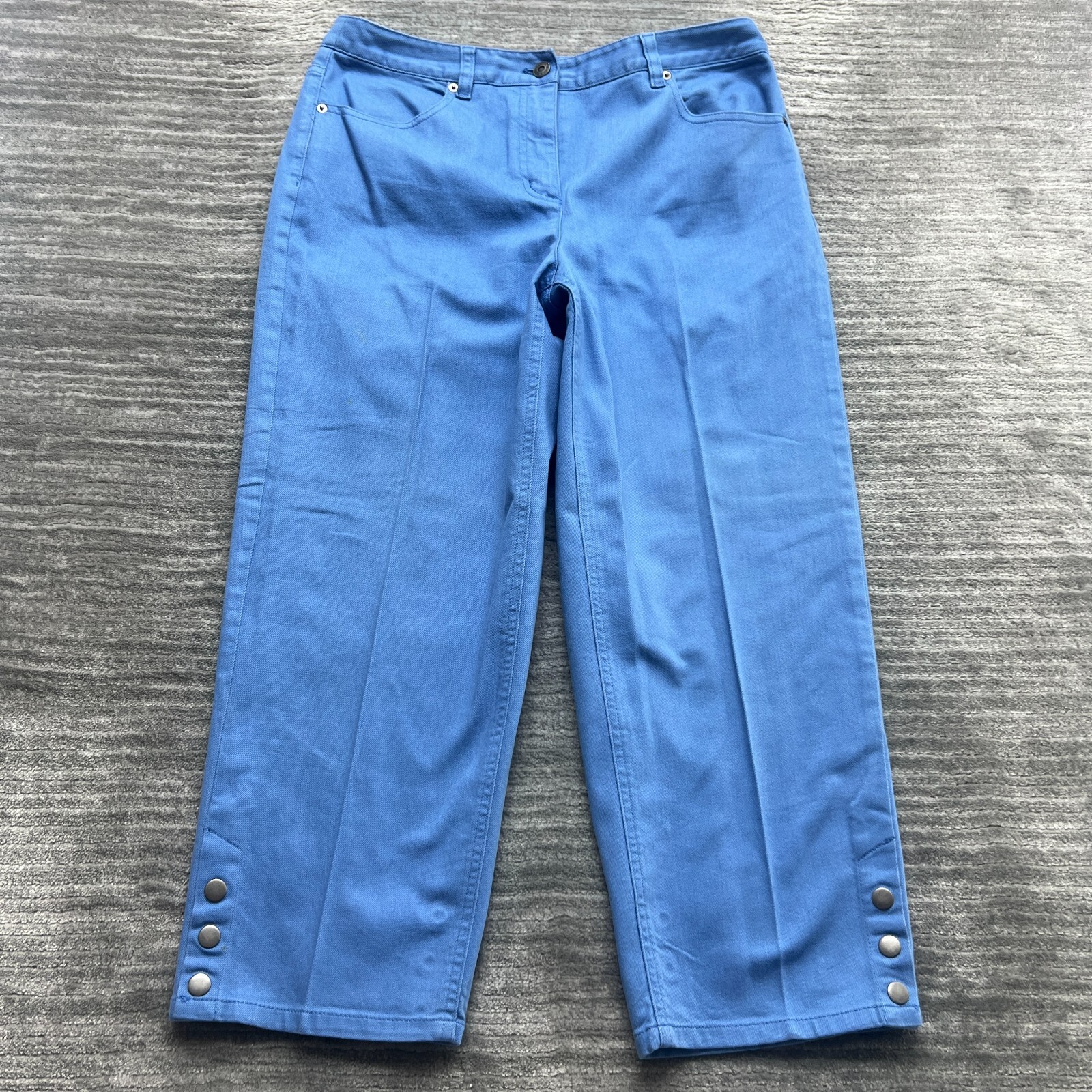 Talbots Denim Jeans Size 10 Womens Straight Crop Stretch Blue Denim