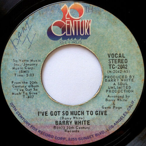 Barry White - I've Got So Much To Give (7", Single, Styrene, Ter) - Zdjęcie 1 z 2