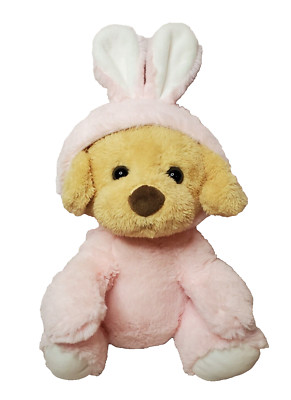 Kellytoy Dog Bunny Rabbit Ears Plush Bee Happy Pink Costume Easter Stuffed 11''