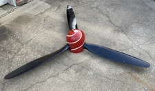 3-Bladed Airplane Propeller Spinner Wall Display Only 74” Wood Metal & Polymer